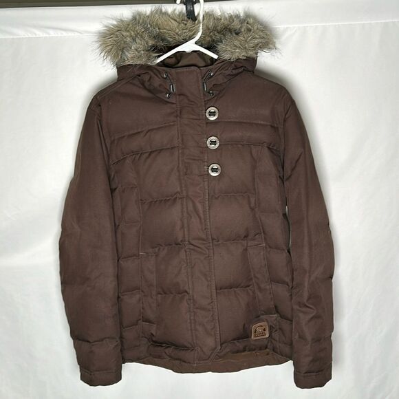 Sorel Down & Further Puffer Jacket | Color: Brown | Size: S - Picture 1 of 9